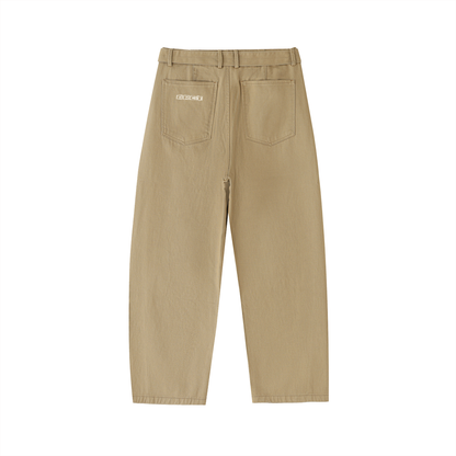 Belted Barrel-leg Chino Pants